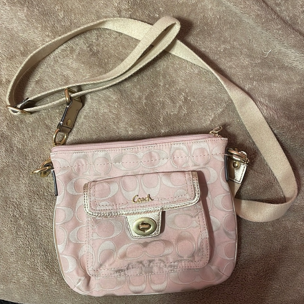 Pink coach crossbody